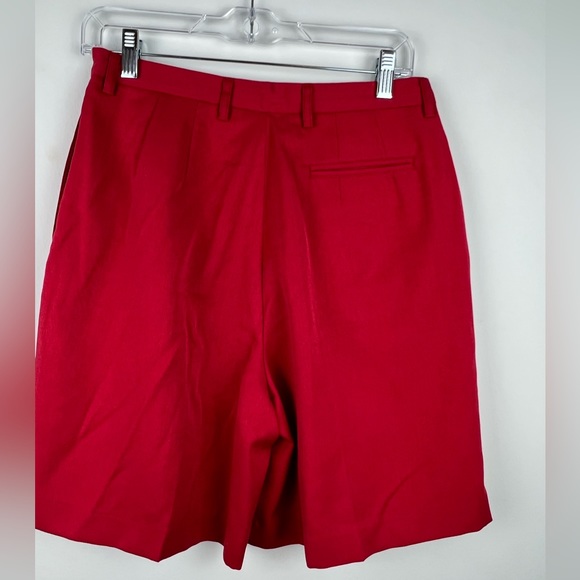 Cutter & Buck Women Bermuda Pleated High Rise Red Dress Shorts Size 8 - Picture 2 of 10